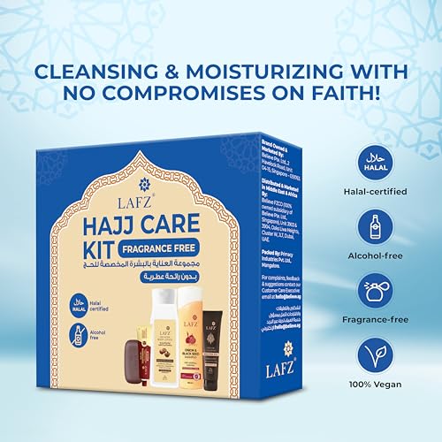 LAFZ All-in-One Essentials Hajj/Umrah Kit - Fragrance-Free, Halal Certified