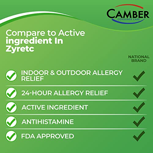 CAMBER PHARMACEUTICALS Cetirizine HCI 10mg 24-Hour Allergy Relief (500 Count)