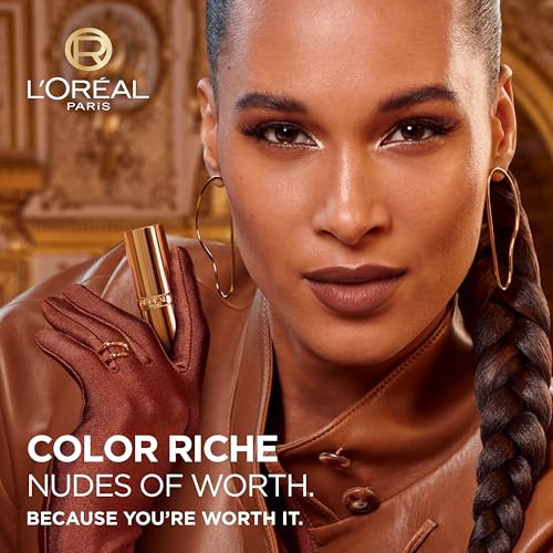 L'Oréal Paris Color Riche Satin Nude Lipstick - Silky Finish, 12H Moisture, 75% Nourishing Ingredients - 601 Worth It (4g)