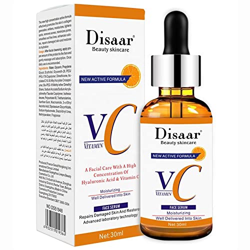DISAAR BEAUTY Orange Vitamin C Facial Serum with Hyaluronic Acid - Moisturizing Skin Repair & Hydration Booster