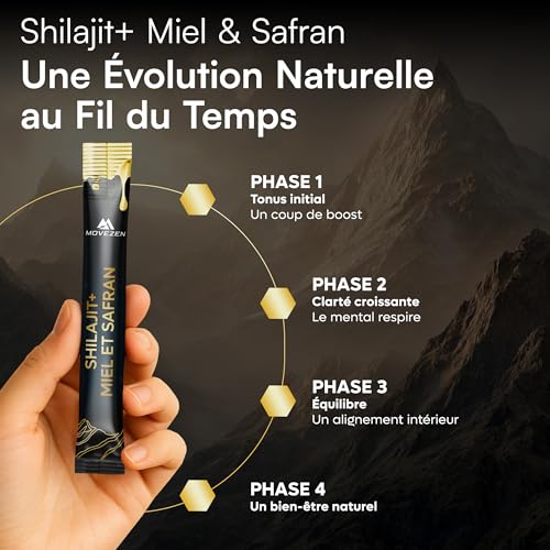 Shilajit Himalayan Resin with Organic Honey & Saffron - 30 Sticks (8g) Sustainable Energy & Vitality Boost with Fulvic Acid & 85+ Minerals