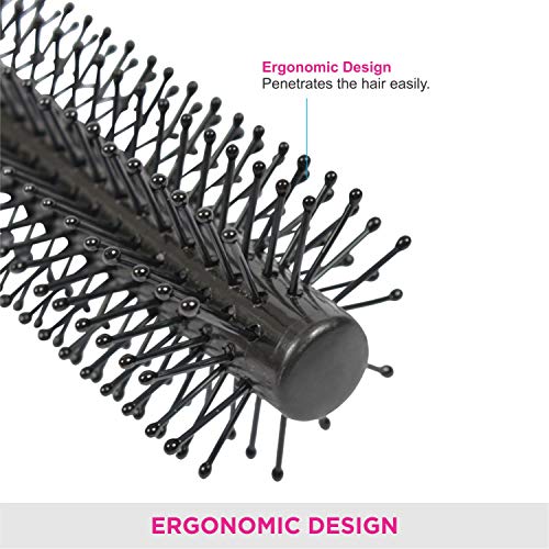 Vega Mini Round Styling Brush - Black & Silver Handle