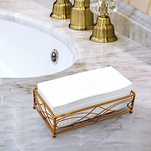 CHEERDO Linen Feel Disposable Bathroom Napkins - 50 Pack White Guest Towels