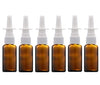 QUUPY 6Pcs 15ml Glass Nasal Spray Bottles - Fine Mist Brown Pump Containers