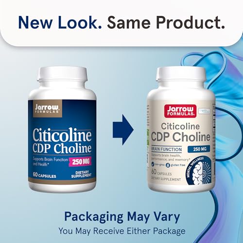 Jarrow Formulas Citicoline CDP Choline 250mg - 60 Capsules - Brain Health Supplement