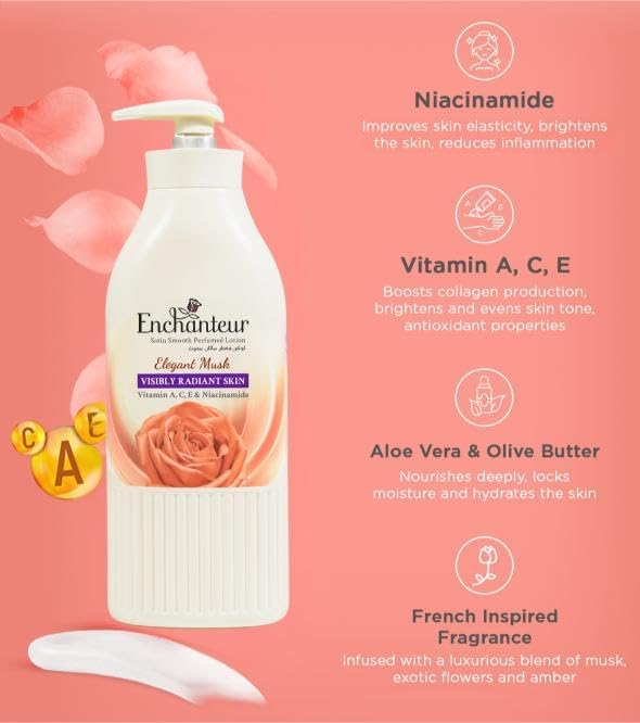 Enchanteur Satin Smooth Elegant Musk Lotion - Lavish Hydration