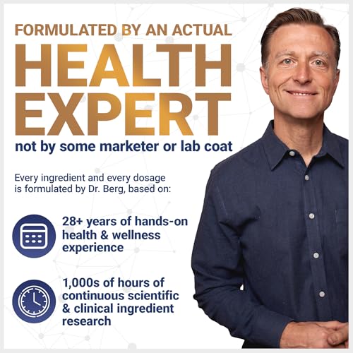 Dr. Berg's Probiotic Capsules - 60 Billion CFU with 10 Strains & Prebiotics - Digestive Health Support - 30 Capsules