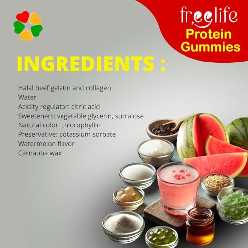 Freelife Protein Gummies Watermelon Flavor 32g Pack of 1 - High Protein Dietary Supplement