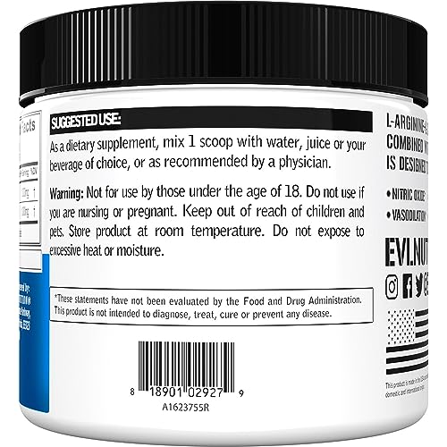 EVLution Nutrition L-Arginine + L-Citrulline Powder | Nitric Oxide & Endurance Support (75 Servings)