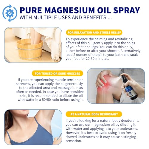 Pure Magnesium Oil Topical Spray for Sleep & Anxiety Relief (2.02 fl oz)