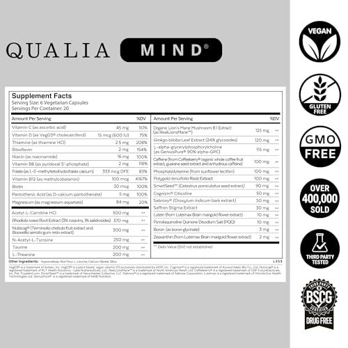 Qualia Mind Nootropic for Ultimate Brain Health, Focus & Concentration