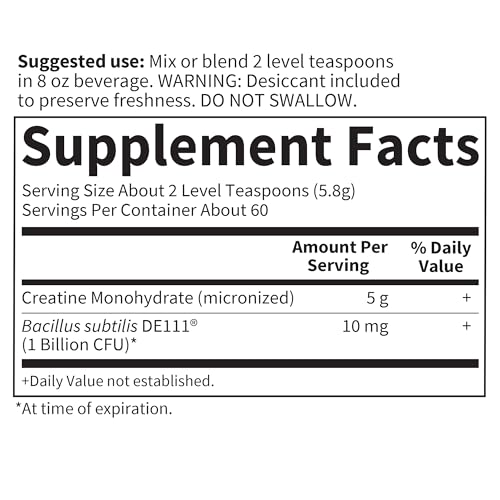 Garden of Life Creatine Monohydrate Powder with Probiotics (60 Servings)