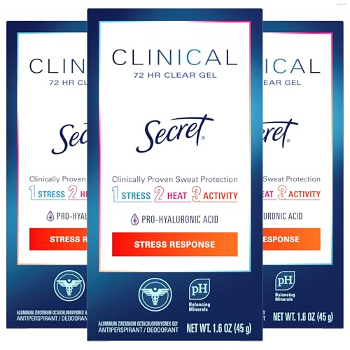 Secret Clinical Strength Women's Antiperspirant Deodorant - Stress Response, Clear Gel (3-Pack)