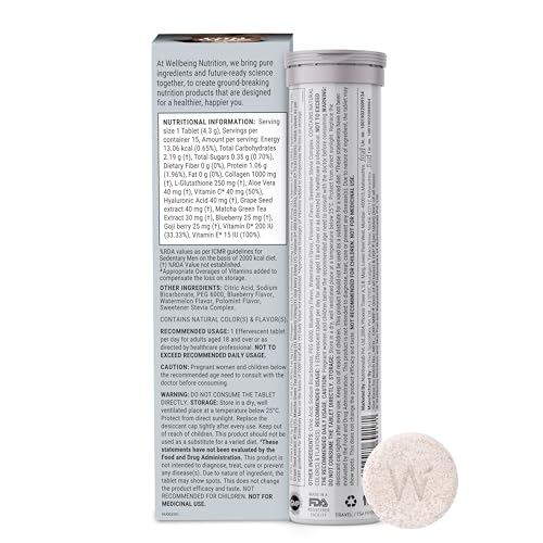 Skin Fuel Collagen Builder Effervescent Tabs for Radiance & Elasticity - 30 Tabs