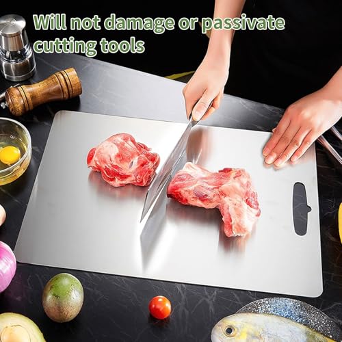 100% Pure Titanium Cutting Board – Dishwasher Safe, Double-Sided, 18.1 x 11.8 Inches for Kitchen Use