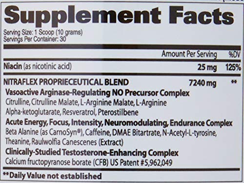 GAT Sport Nitraflex Pre-Workout Powder, Fruit Punch, 30 Servings