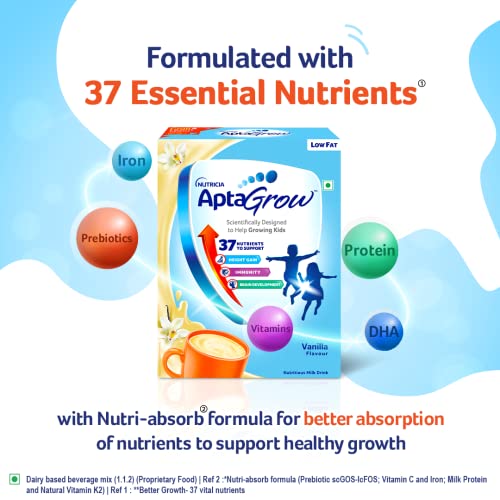 AptaGrow Kids Milk Drink Powder - Vanilla, 400g | Height, Immunity & Brain Development
