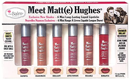 theBalm Meet Matt(e) Hughes Set of 6 Mini Long-Lasting Liquid Lipsticks - Travel-Friendly Kit