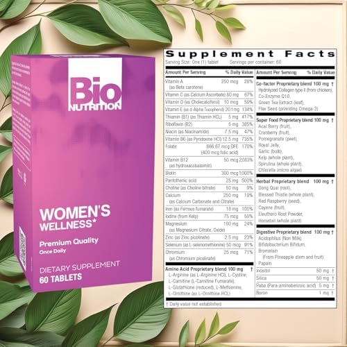 Bio Nutrition Women Wellness Tabs - 60 Count | Supports Women's Health & Wellness