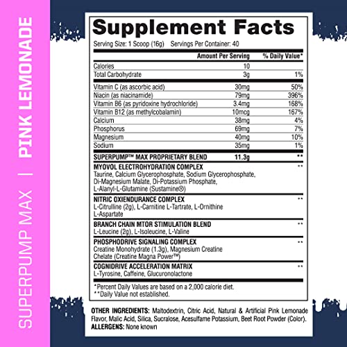 Gaspari Nutrition SuperPump Max Pink Lemonade - Pre-Workout Pump Enhancer
