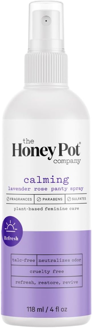 The Honey Pot Company - Refreshing and Restorative Panty and Body Plant-Derived Deodorant Spray - Paraben & Sulfate Free - Lavender Rose - 4 fl. oz.