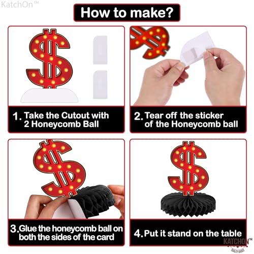 KatchOn Big Casino Centerpieces - 12 Pack Table Decorations for Las Vegas Theme Parties