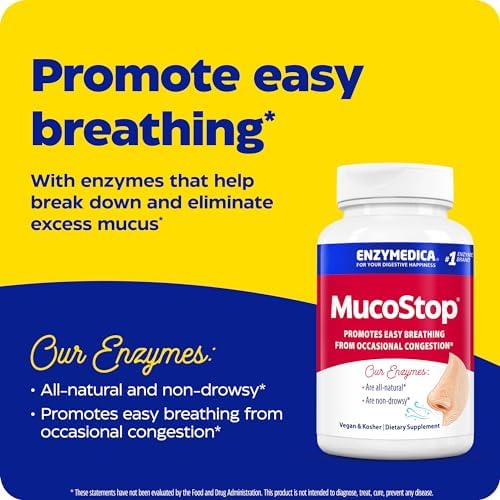 Enzymedica MucoStop: Mucus Relief Support (96 Capsules)