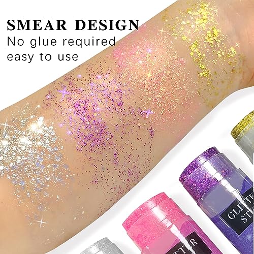 Gold Holographic Body & Face Glitter Gel Stick - Festival & Rave Makeup