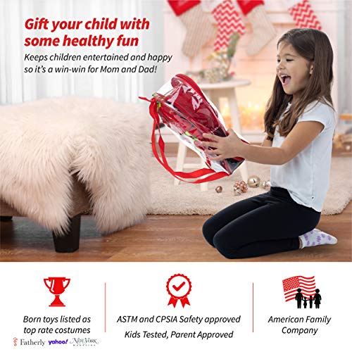 Born Toys 8 PC Premium Washable Kids Fireman Costume & Accessories Set