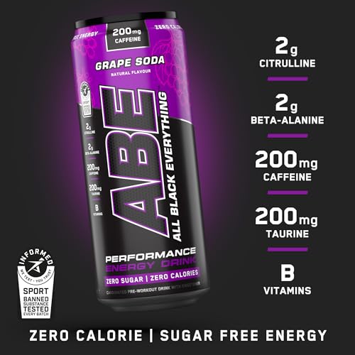 All Black Everything Pre-Workout Energy Drink - 12 Pack | American Grape
