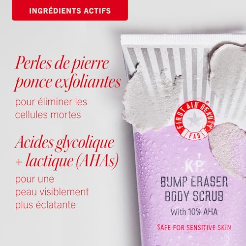 First Aid Beauty KP Bump Eraser Body Scrub - 10% AHA Exfoliant for Keratosis Pilaris (8 oz)