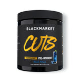 BlackMarket CUTS Pre Workout Flavored Energy Powder Drink Mix for Men & Women - Muscle Definition, Fat Burning, Thermogenic, Creatine Free (Blue Razz, 30 Servings)