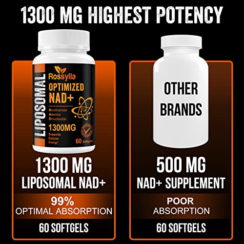 1300 MG Liposomal NAD+ Supplement - Highest Absorption for Aging Defense & Longevity