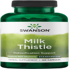 Swanson Milk Thistle with Silymarin for Liver Detoxification, Spleen & Kidney Healthy Function (120 Capsules)