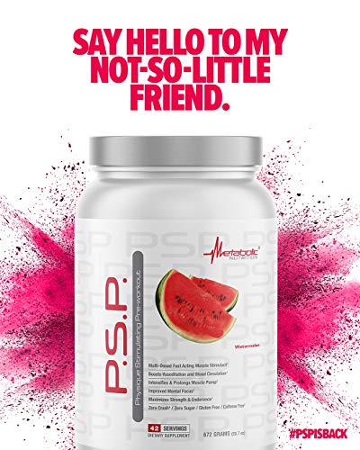 Metabolic Nutrition P.S.P. Physique Stimulating PreWorkout 672g Zero Sugar Caffeine Free – Watermelon