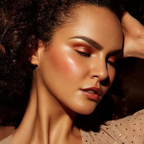 Blush and Highlighter Palette - 4 Metallic Shimmer Colors for Natural Luster & Face Contouring