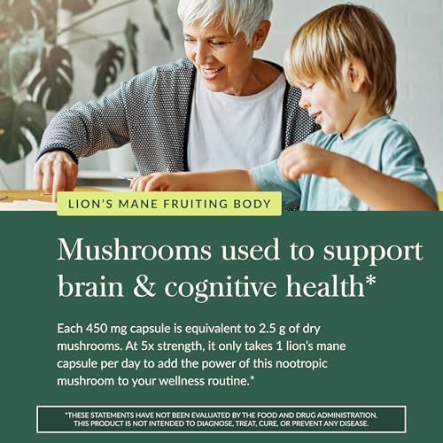 Gaia Herbs Lions Mane Mushroom Supplement (40 Capsules)
