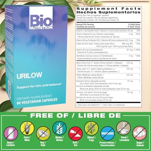 Bio Nutrition Urilow 60 Vegetarian Capsules - Natural Urinary Health Support