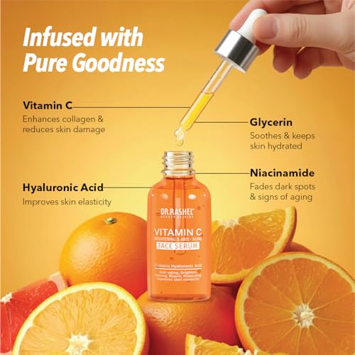 DR.Rashel Vitamin C Serum for Face | Anti-Aging & Brightening | Pore Minimizing Serum for Men & Women