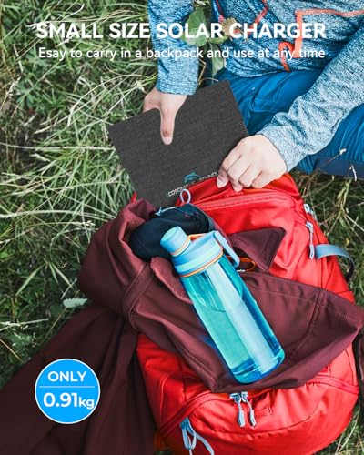 Ecosonique 30W Foldable Solar Charger - USB Camping Power Bank for Phone & Tablet