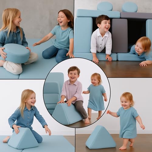 One Kitten 14-Piece Kids Sofa Bed - Dense Foam Kids Furniture with Multi-Use 3-in-1 Design