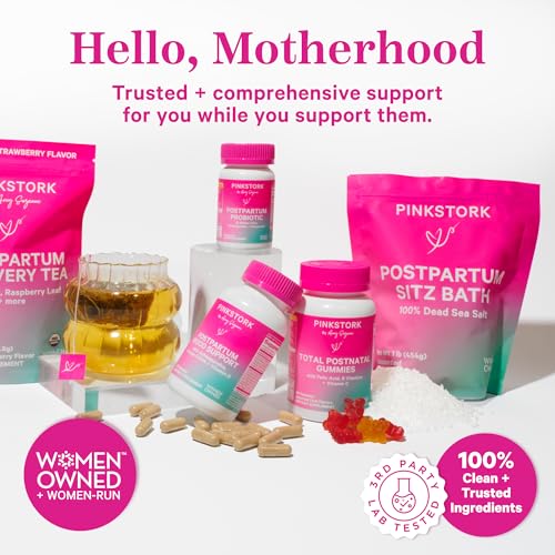 Pink Stork Postpartum Sitz Bath Soak - Perineal Care Dead Sea Salt - 16 oz