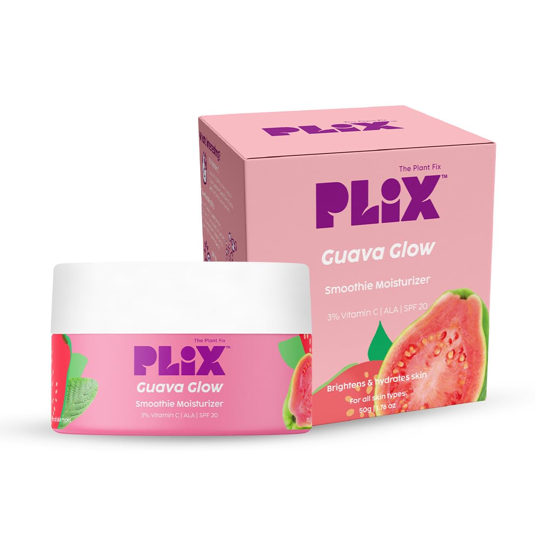 PLIX THE PLANT FIX Guava Glow Smoothie Moisturizer (50g) - Vitamin C & ALA for Brighter Skin