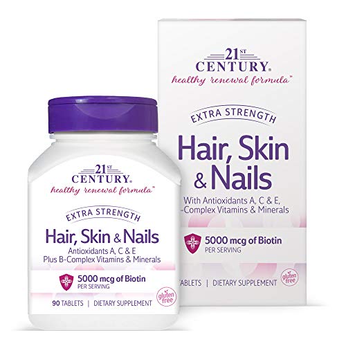 21st Century Hair Skin & Nails Extra Strength - 90 Tablets | Beauty & Collagen Support