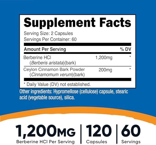 Nutricost Berberine HCI with Ceylon Cinnamon - 120 Capsules, Non-GMO