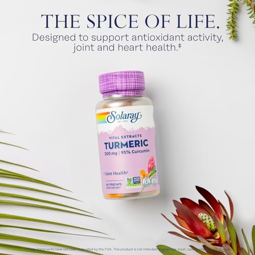 Solaray Turmeric Root Extract - 300 mg - 60 VegCaps - Natural Turmeric Supplement for Joint & Digestive Health