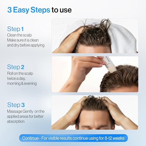 Be Bodywise Rosemary Hair Growth Serum Roll On 25ml - DHT Blocking Scalp Treatment with Redensyl & Anagain