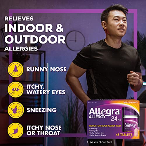 Allegra Adult 24 Hour Allergy Relief Tablets - 45 Count Fast-Acting Antihistamine