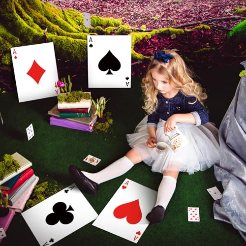 8 Pcs Jumbo Playing Cards 15.8 x 12.6 Inches - Large Print Giant Thick Poker Cards for Casino Theme Party Decorations