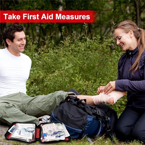 300-Piece Compact Emergency First Aid Kit for Home, Travel & Outdoor Survival (Red)